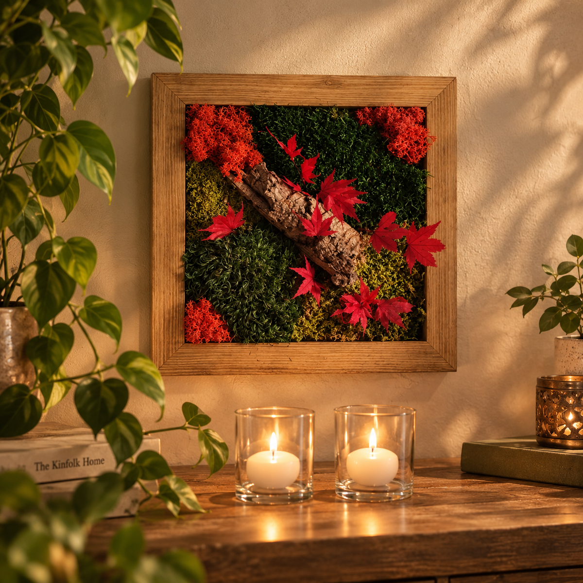 Quadro botcon acero giapponese ambientato in una zona relax 